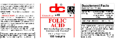 Photo of the DC Folic Acid label