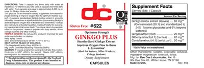 Photo of the DC Ginkgo Plus label