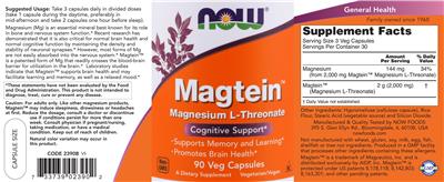 Photo of the NOW Magtein label