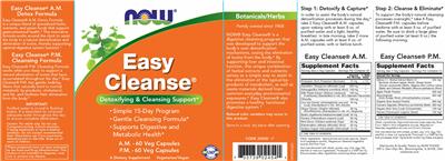 Photo of the NOW Easy Cleanse A.M. label