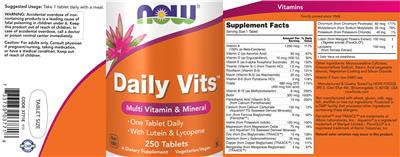 Photo of the NOW Daily Vits label