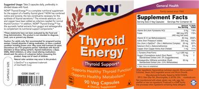 Photo of the NOW Thyroid Energy label