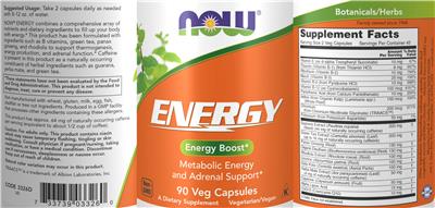 Photo of the NOW Energy label