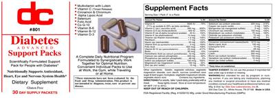Photo of the DC Diabetes Advanced Support Packs label