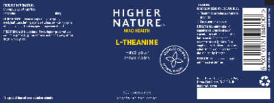 Photo of the Higher Nature L-Theanine label