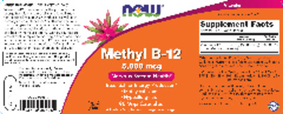 Methyl B-12 5,000 mcg のラベル画像（NIH DSLD）