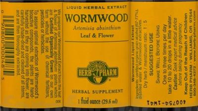 Photo of the Herb Pharm Wormwood label