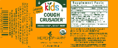 Photo of the Herb Pharm Kids Cough Crusader Alcohol Free label