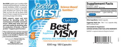 Photo of the Doctor's Best Best MSM label