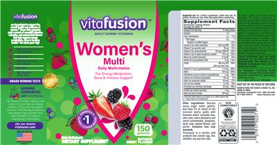 Photo of the vitafusion Women's Multi Natural Berry Flavors label