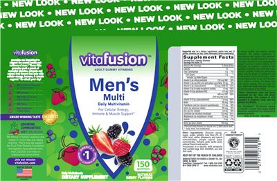 Photo of the vitafusion Men's Multi Natural Berry Flavors label