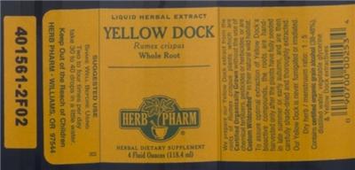 Photo of the Herb Pharm Yellow Dock label