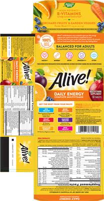 Photo of the Nature's Way Alive! Daily Energy Complete Multivitamin label
