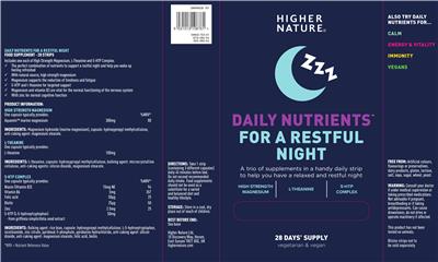 Photo of the Higher Nature L-Theanine label