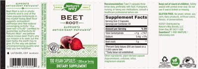 Photo of the Nature's Way Beet Root label