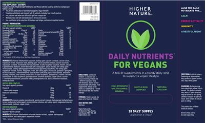 Photo of the Higher Nature Natural Calcium label