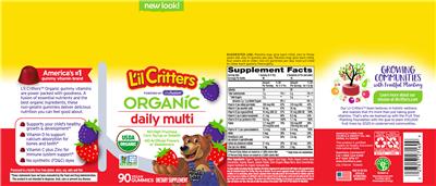 Photo of the L'il Critters Organic Daily Multi Mixed Berry Flavor label