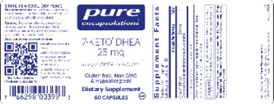 Photo of the Pure Encapsulations 7-Keto DHEA 25 mg label