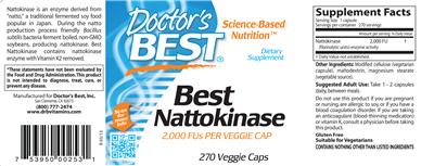 Photo of the Doctor's Best Best Nattokinase label