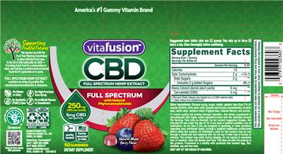 Photo of the vitafusion CBD Natural Mixed Berry Flavor label
