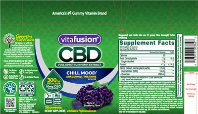 Photo of the vitafusion CBD Natural BlackBerry Flavor label
