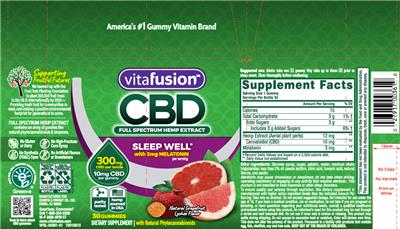 Photo of the vitafusion CBD Natural Grapefruit Lychee Flavor label