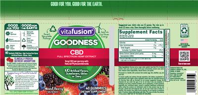 Photo of the vitafusion CBD Mixed Berry label