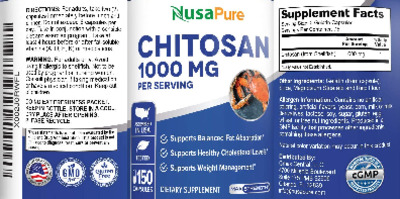 Photo of the NusaPure Chitosan 1000 mg label