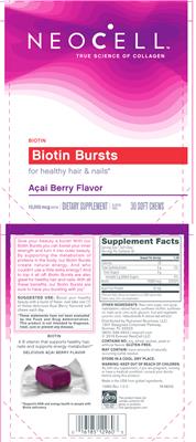 Photo of the NeoCell Biotin Bursts Acai Berry Flavor label