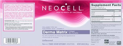 Photo of the NeoCell Derma Matrix Unflavored label