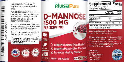 Photo of the NusaPure D-Mannose 1500 mg label