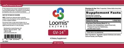 Photo of the Loomis Enzymes GV-14 label