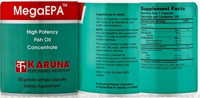 Photo of the Karuna MegaEPA label