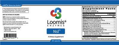 Photo of the Loomis Enzymes Nsl label