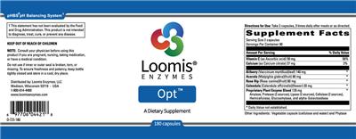 Photo of the Loomis Enzymes Opt label