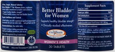 Photo of the Enzymatic Therapy Better Bladder for Women label