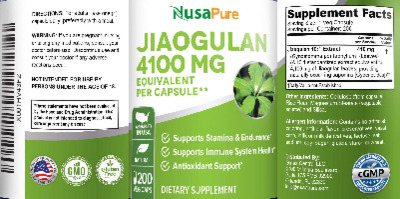 Photo of the NusaPure Jiaogulan 4100 mg label