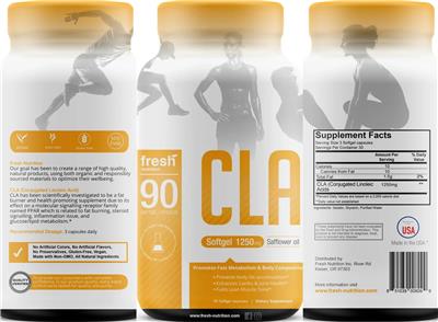 Photo of the Fresh Nutrition CLA 1250 mg label