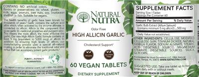 Photo of the Natural Nutra High Allicin Garlic label