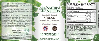 Photo of the Natural Nutra Krill Oil label