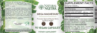 Photo of the Natural Nutra Mega Magnesium label