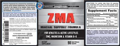 Photo of the Precision Engineered ZMA label