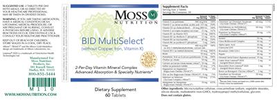 Photo of the Moss Nutrition BID MultiSelect label