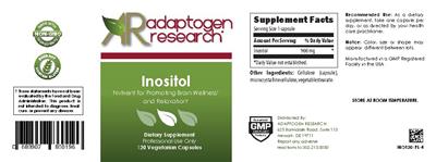 Photo of the Adaptogen Research Inositol label