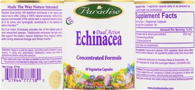 Photo of the Paradise Dual Action Echinacea label