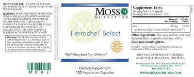 Photo of the Moss Nutrition Ferrochel Select label
