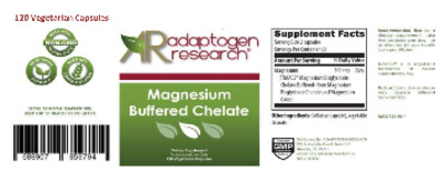 Photo of the Adaptogen Research Magnesium Buffered Chelate label