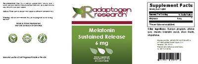 Photo of the Adaptogen Research Melatonin 6 mg label