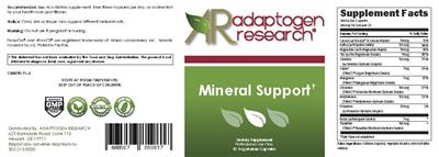 Photo of the Adaptogen Research Mineral Support label