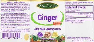 Photo of the Paradise Ginger label